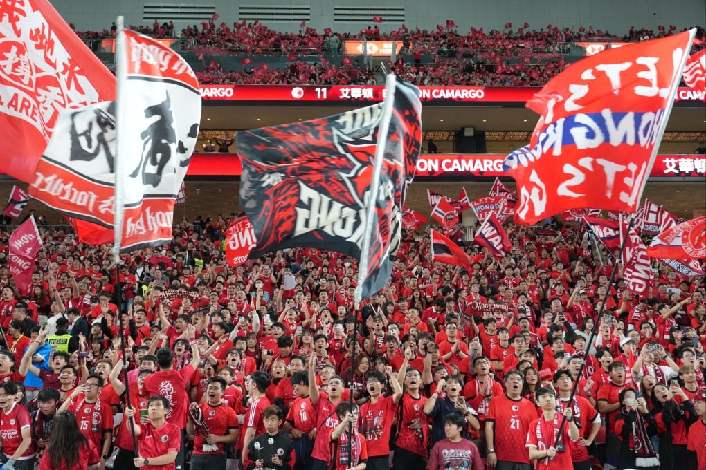 Fans show their support for Hong Kong during the defeat by Singapore at Kai Tak Stadium. Photo: Sam Tsang