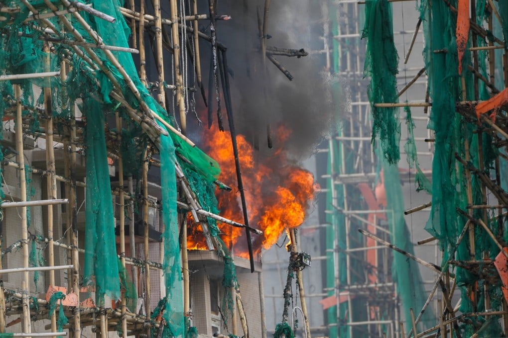The inspections included verifying whether the scaffolding nets met safety standards. Photo: Sam Tsang