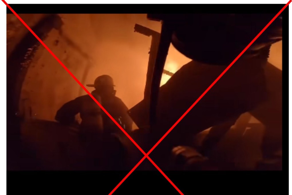 Screenshot of the misleading Facebook reel with lines drawn through by the Post. Photo: Facebook/SCMP Composite