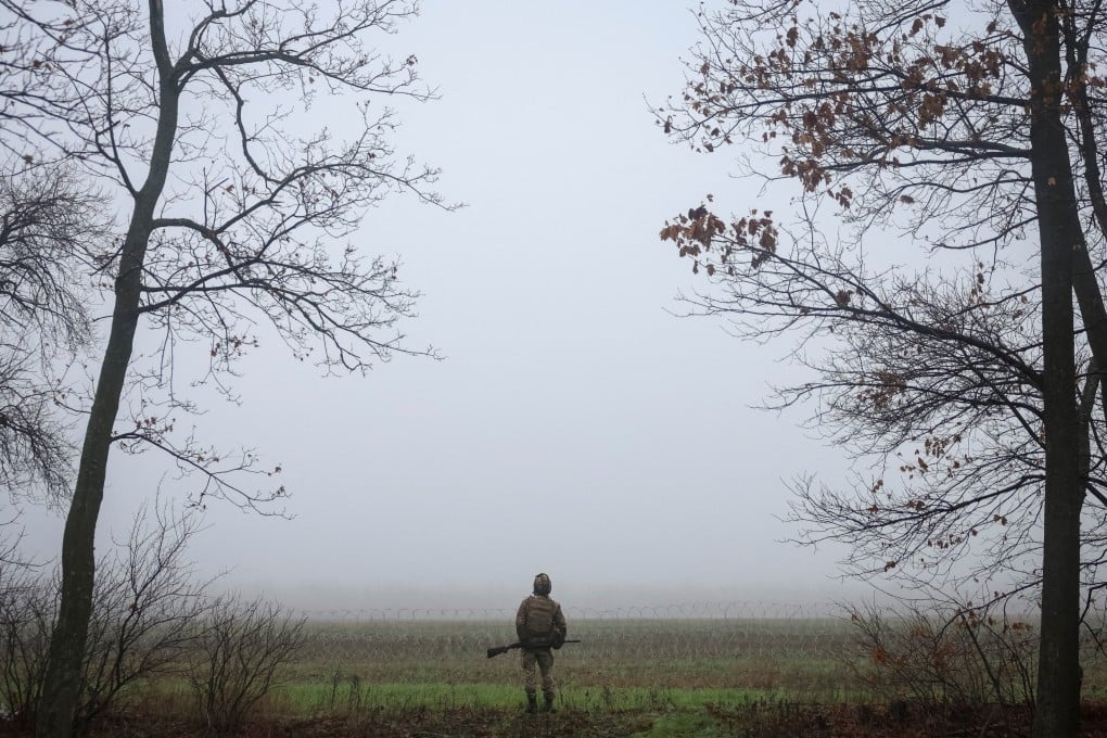 A Ukrainian serviceman looks out for Russian combat drones near the frontline town of Kostiantynivka in Donetsk region, Ukraine. Photo: Reuters