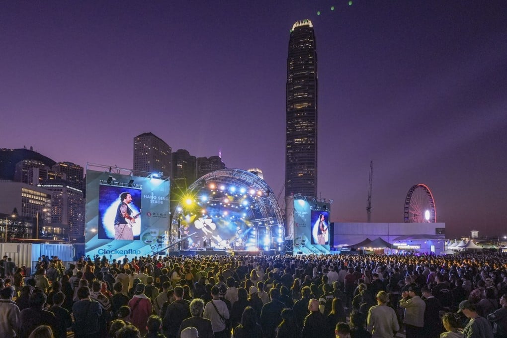 Crowds gather on day two of Clockenflap 2024 at Central Harbourfront Event Space. The music festival returns from December 5-7 this year. Photo: Eugene Lee