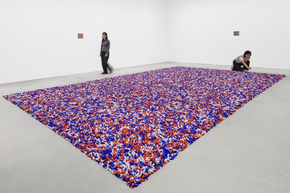 Untitled (Welcome Back Heroes), a 1991 work by Felix Gonzalez-Torres, comprises an “endless supply” of red, white and blue sweets, which are free for people to take. The work is part of “Somewhere Better Than This Place / Nowhere Better Than This Place”, an exhibition of the Cuban-American artist’s works at David Zwirner gallery in Hong Kong. Photo: David Zwirner