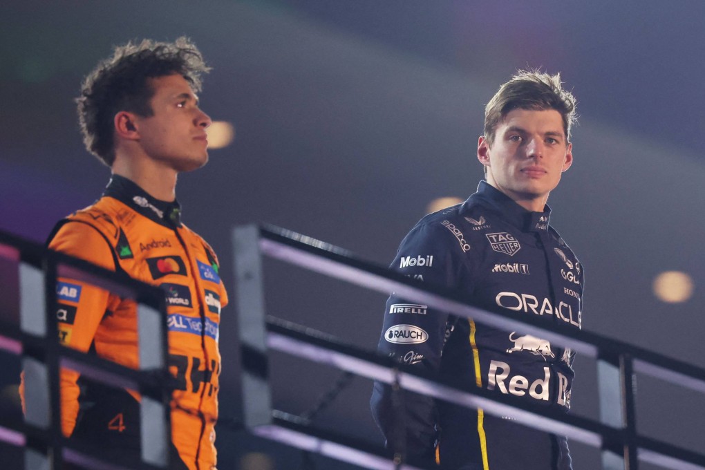 Red Bull’s Max Verstappen (right) won the Las Vegas Grand Prix ahead of Lando Norris of McLaren (left) to put more pressure on the championship leader, who was later disqualified. Photo: AFP