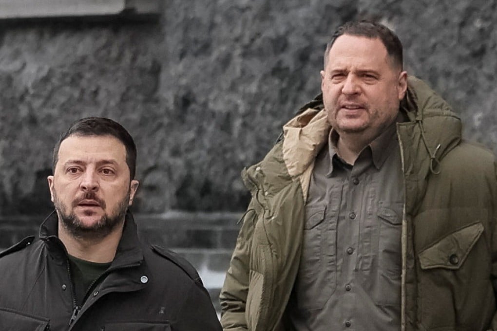 Ukraine’s President Volodymyr Zelenskiy (left) and Head of the Presidential Office Andriy Yermak in Kyiv, Ukraine. Photo: Reuters