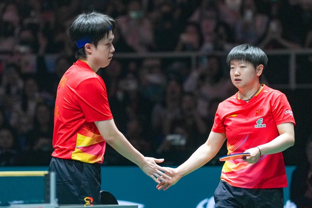 Wang Chuqin and Sun Yingsha (right) got China off to a winning start. Photo: Xinhua