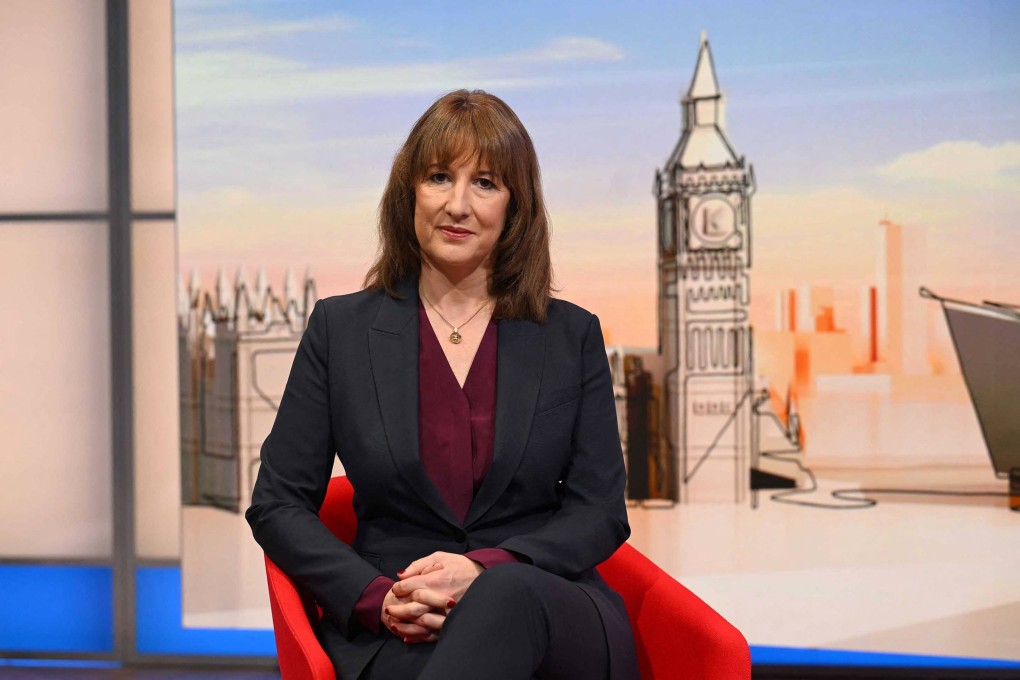 Britain’s finance chief Rachel Reeves on the BBC’s Sunday Morning political television show. Photo: Jeff Overs / BBC / AFP