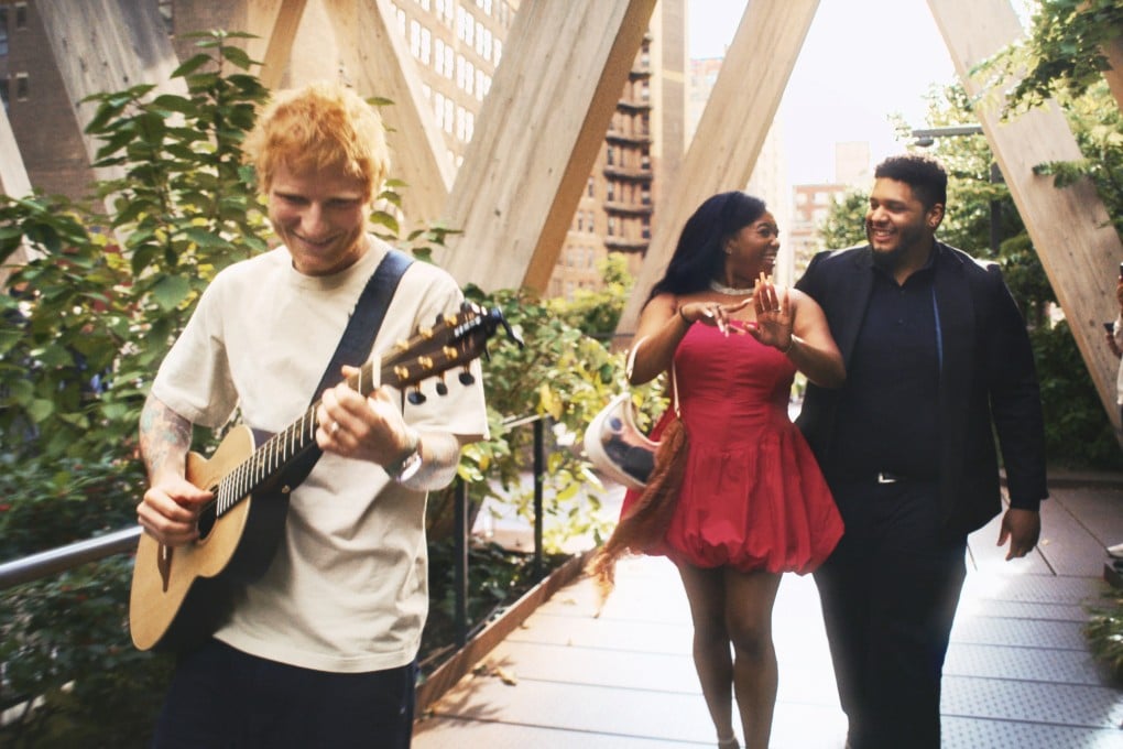 Ed Sheeran in a still from the Netflix series One Shot with Ed Sheeran, which was filmed in one take in New York. Photo: TNS