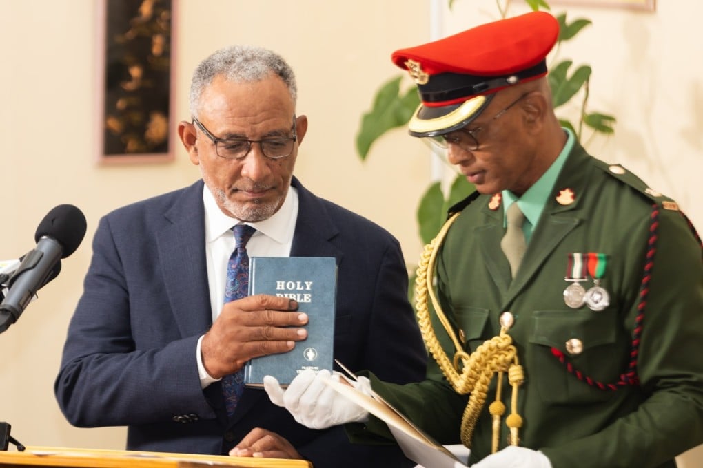 Godwin Friday (left), the new prime minister of St Vincent and the Grenadines, leads the New Democratic Party, which has long advocated changing recognition from Taipei to Beijing. Photo: Handout