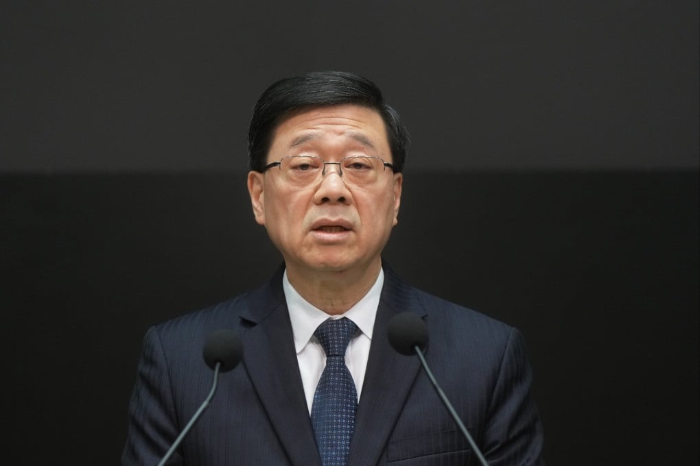 Hong Kong Chief Executive John Lee attends a press conference at the government headquarters in Admiralty on December 2. Photo: Sam Tsang