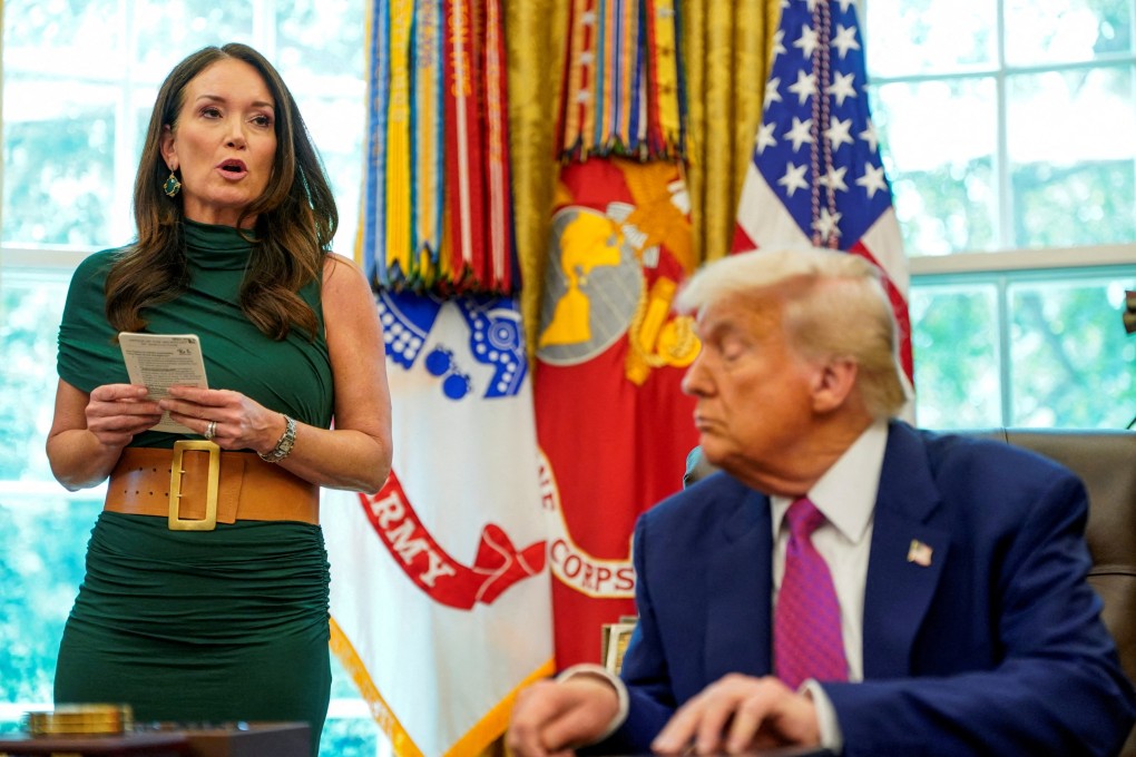 US Agriculture Secretary Brooke Rollins with US President Donald Trump in the Oval Office at the White House. Rollins said on Tuesday that US farmers are benefiting from China’s recent ban on select Brazilian soybean shipments. Photo: Reuters