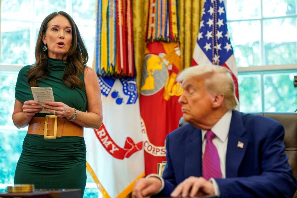 US Agriculture Secretary Brooke Rollins with US President Donald Trump in the Oval Office at the White House. Rollins said on Tuesday that US farmers are benefiting from China’s recent ban on select Brazilian soybean shipments. Photo: Reuters