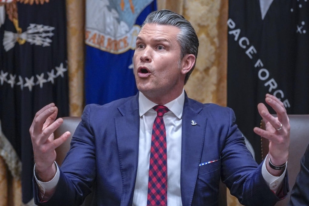 US Defence Secretary Pete Hegseth answers a reporter’s question during a cabinet meeting at the White House on Tuesday. Photo: EPA