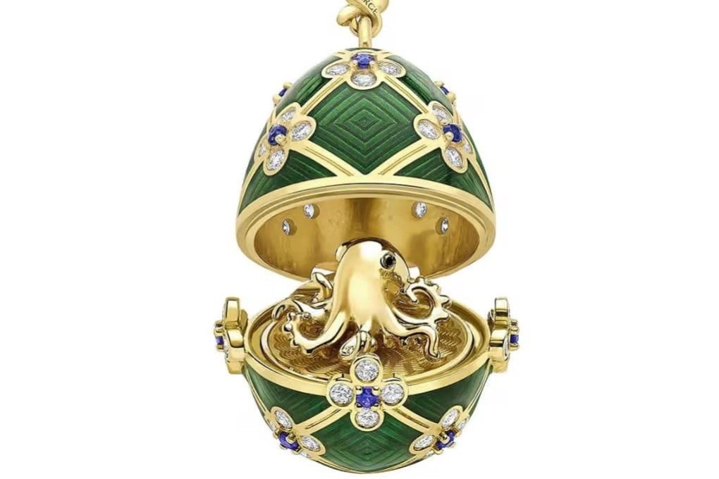 A Faberge x 007 Special Edition Octopussy egg surprise locket. Photo: Faberge