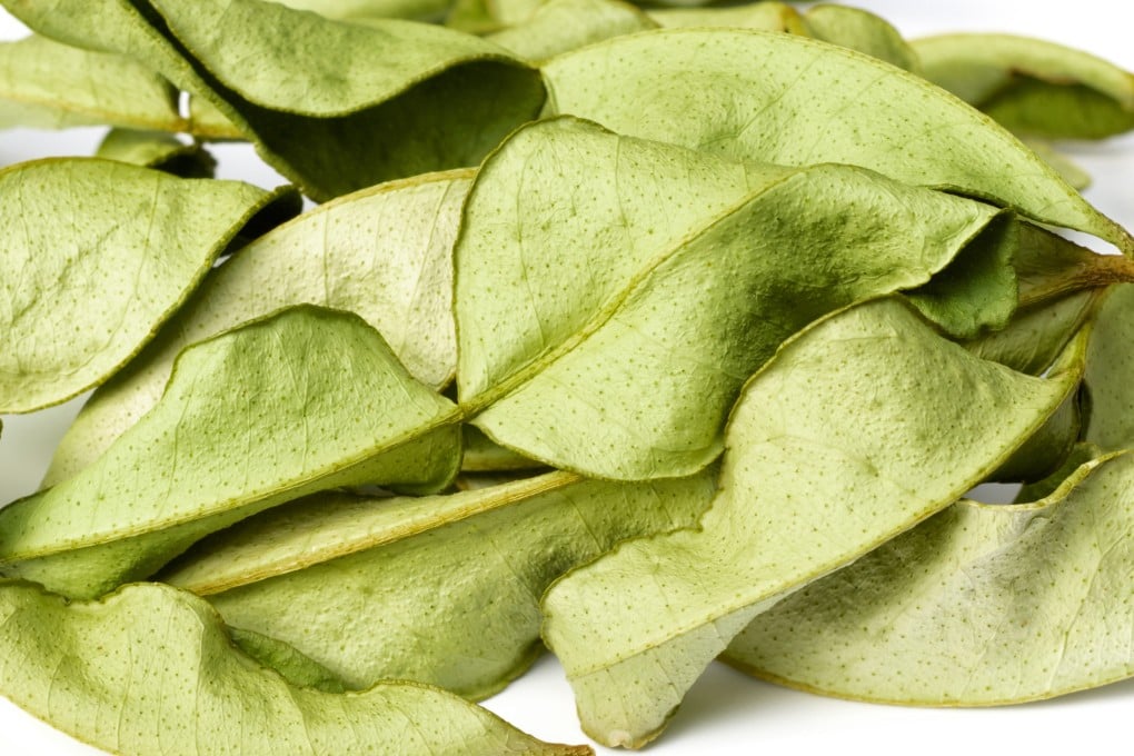 Dried makrut lime leaves. The citrus leaves add a subtle citrus flavour to everything from stir-fries and snake soup to Thai fried chicken with lemongrass. Photo: Shutterstock