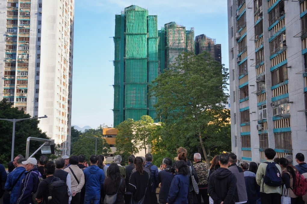 Just one block at Wang Fuk Court was untouched by the inferno. Photo: Elson Li