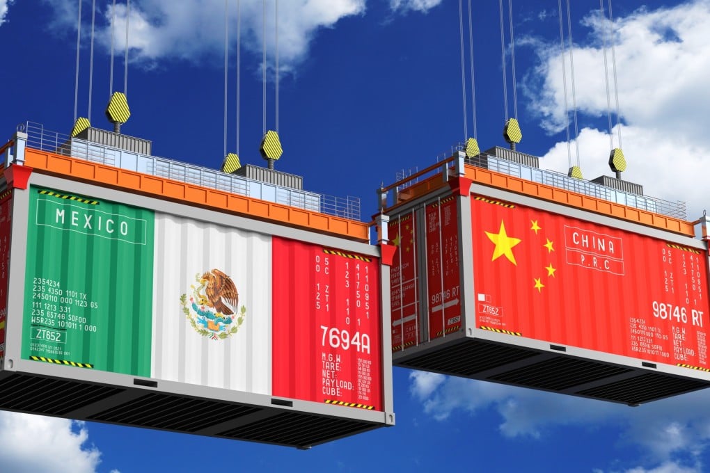 Shipping containers with flags of Mexico and China. The USMCA has been encouraged to adopt stronger economic security rules with China. Illustration: Shutterstock