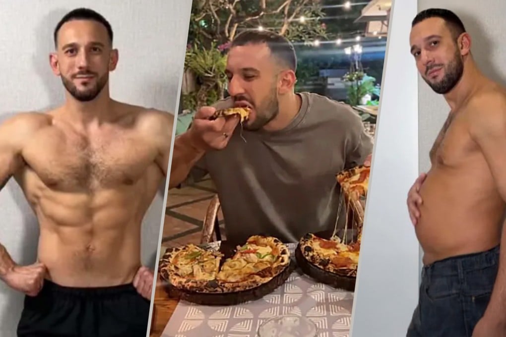 A Russian fitness coach gained 25kg in a month by binge eating junk food to promote his weight loss courses but died at 30 after consuming 10,000 calories daily. Photo: QQ.com