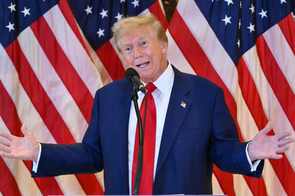 Donald Trump speaks during a press conference after being found guilty over hush-money charges in New York City in May 2024. Photo: AFP