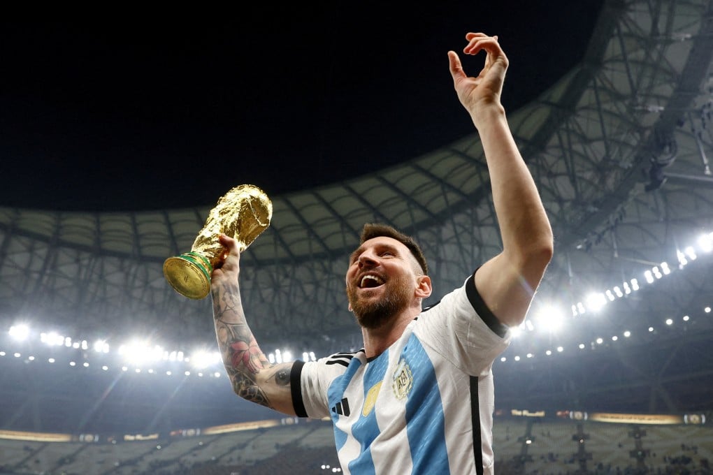Argentina’s Lionel Messi lifts the World Cup at the last edition in Qatar in 2022. Photo: Reuters
