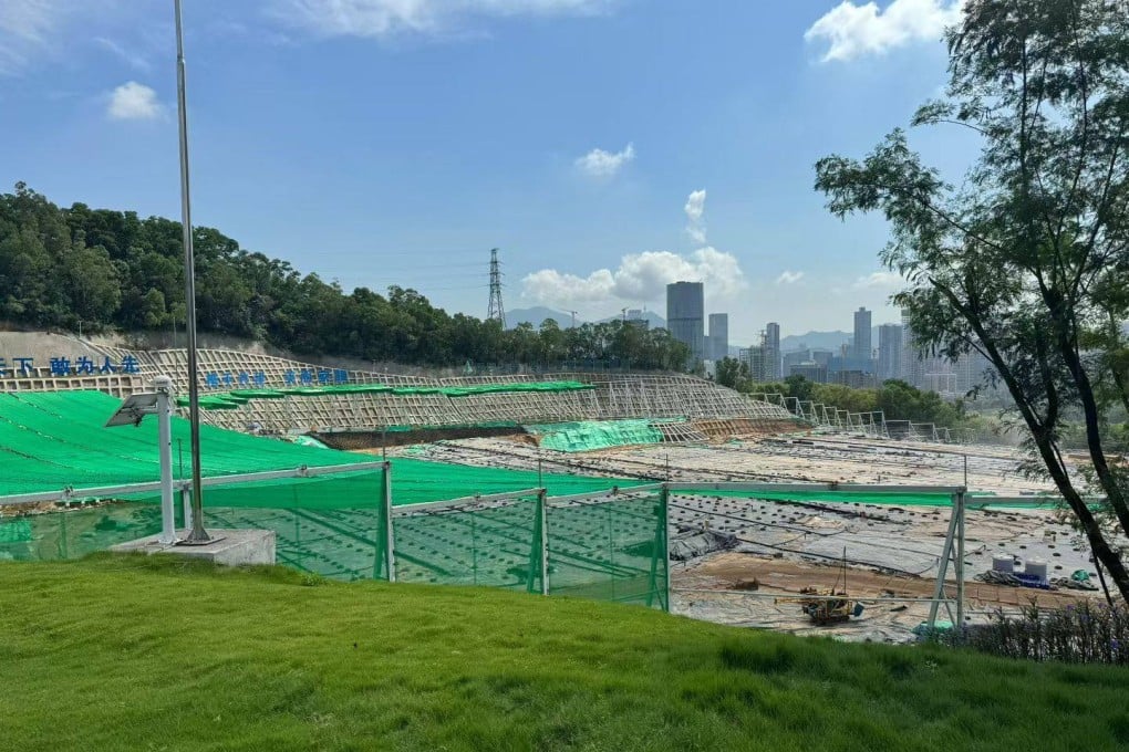 Relocation work proceeds at the massive landfill in Shenzhen’s Luohu district. Photo: Weibo