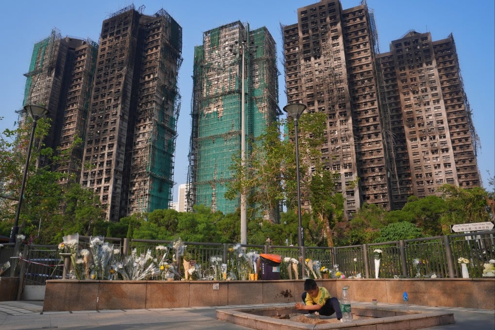 The heavily burned buildings of Wang Fuk Court. Photo: Elson Li