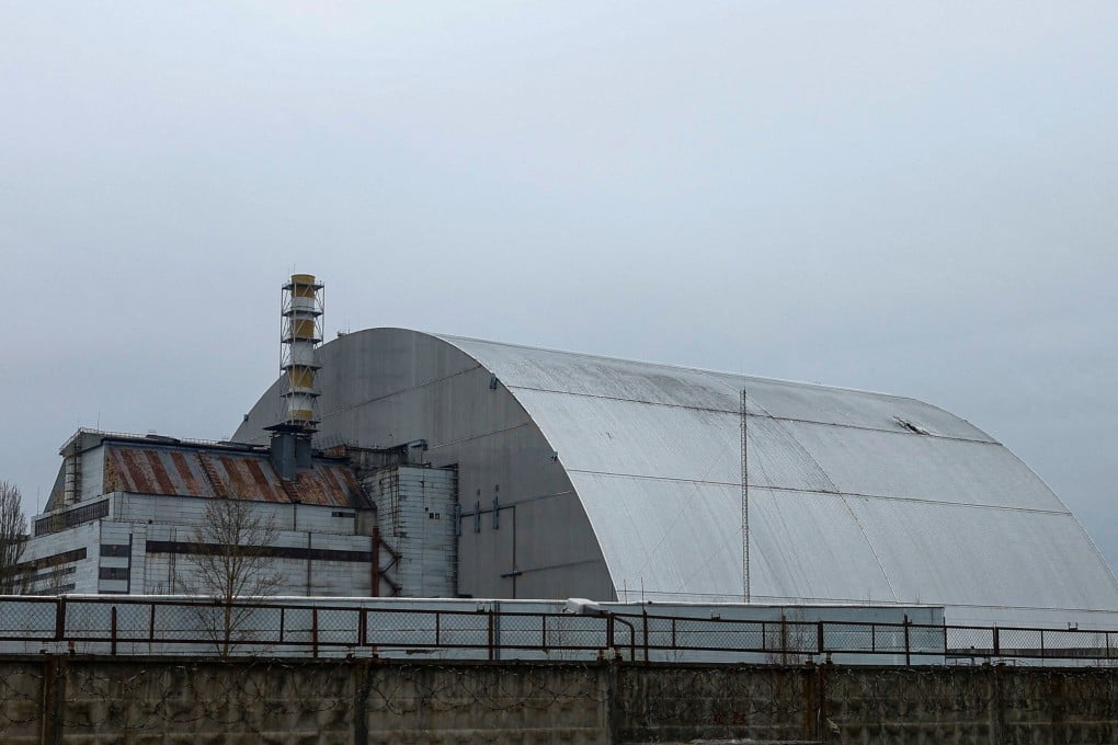 The new safety shield at the Chernobyl Nuclear Power Plant, Ukraine, seen in April. Photo: Reuters