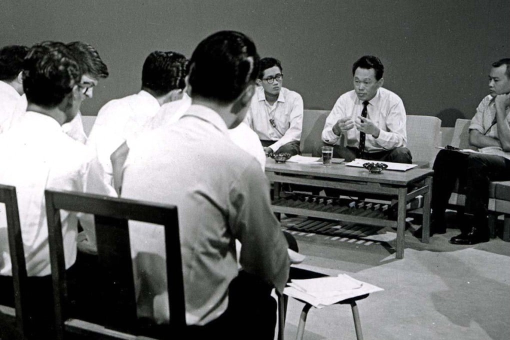 Lee Kuan Yew meeting the press on the morning of Singapore’s separation from Malaysia on August 9, 1965. Photo: Straits Times