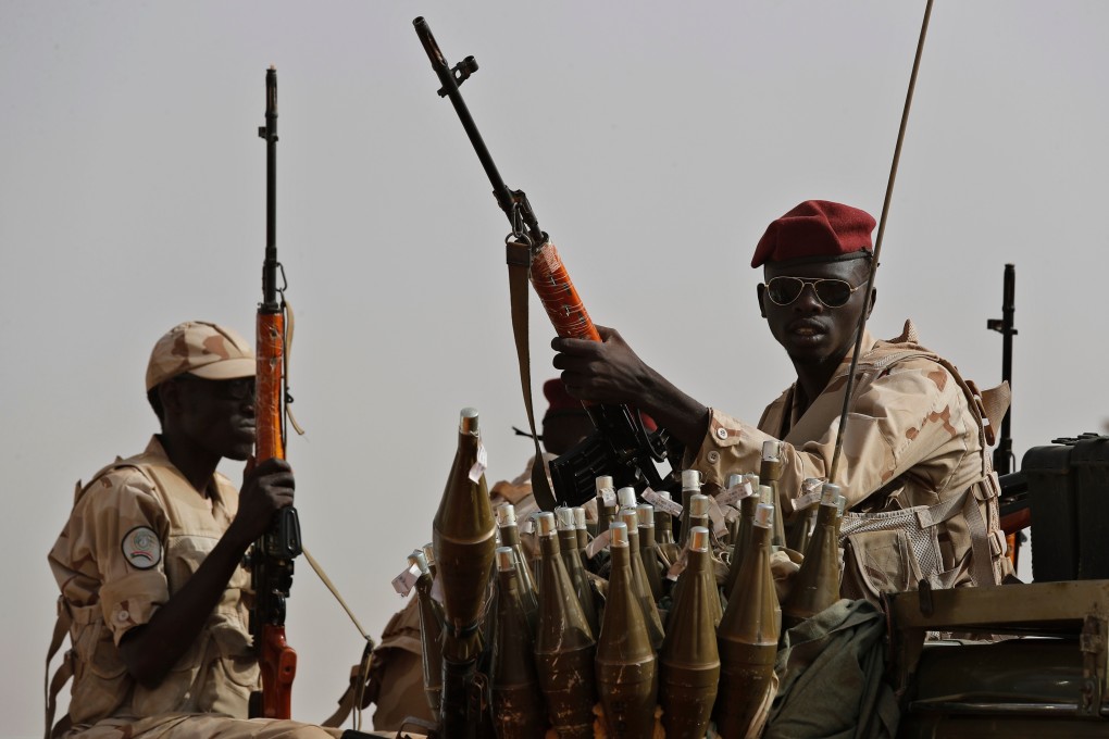 Sudanese soldiers from the Rapid Support Forces unit are seen in the East Nile province in June 2019. Photo: AP