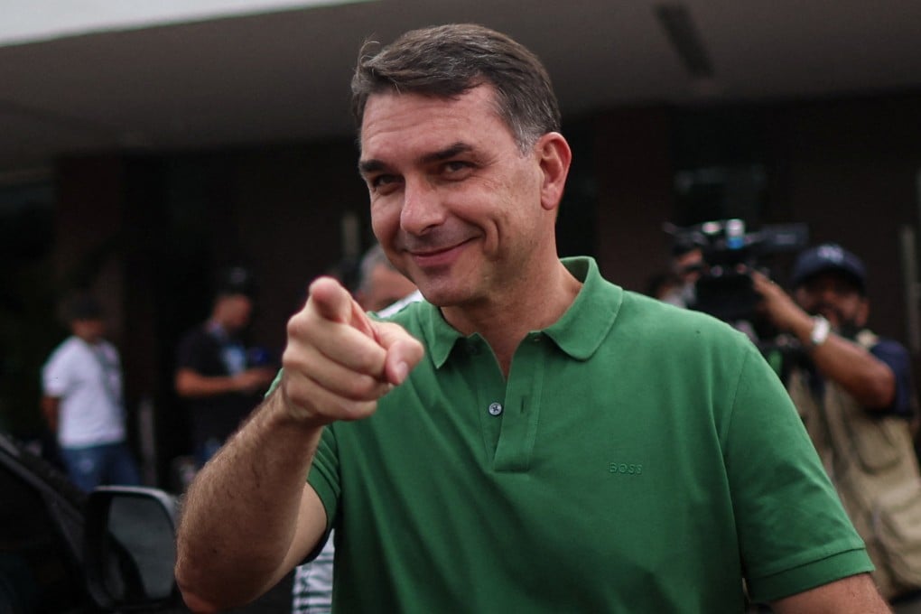 Senator Flavio Bolsonaro, son of Brazil’s former president Jair Bolsonaro, in Brasilia, Brazil on Sunday. Photo: Reuters