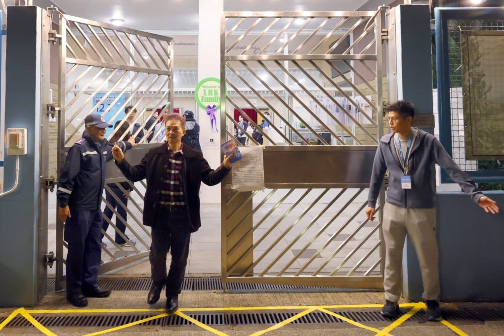 Voter Sunny Leung entered the polling station in Tai Po just one minute before voting ended. Photo: Jelly Tse