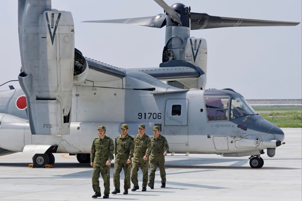 Japanese ground troops arrive at Camp Saga in July. Japan “is accelerating military deployments targeting China and Russia”, Wu Hailong warned at a Beijing forum. Photo: AP