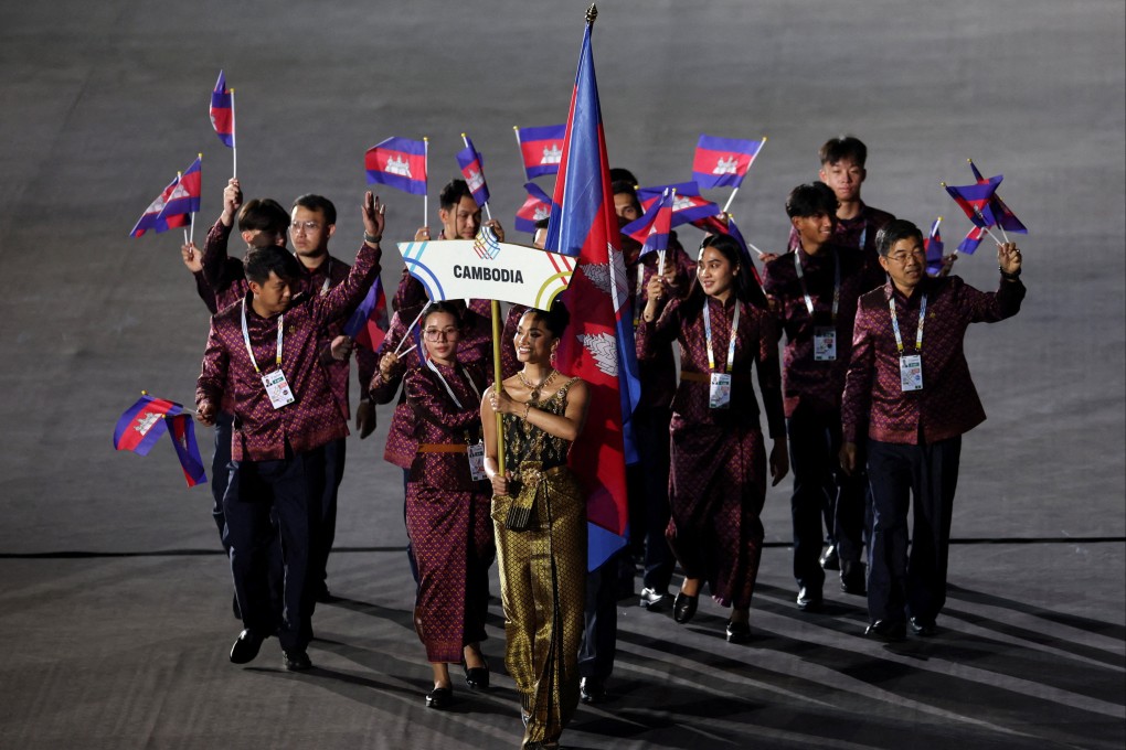 Cambodia’s delegation is seen during the parade of nations at the opening ceremony of the Southeast Asian Games in Rajamangala National Stadium, Bangkok, on Tuesday. Photo: Reuters