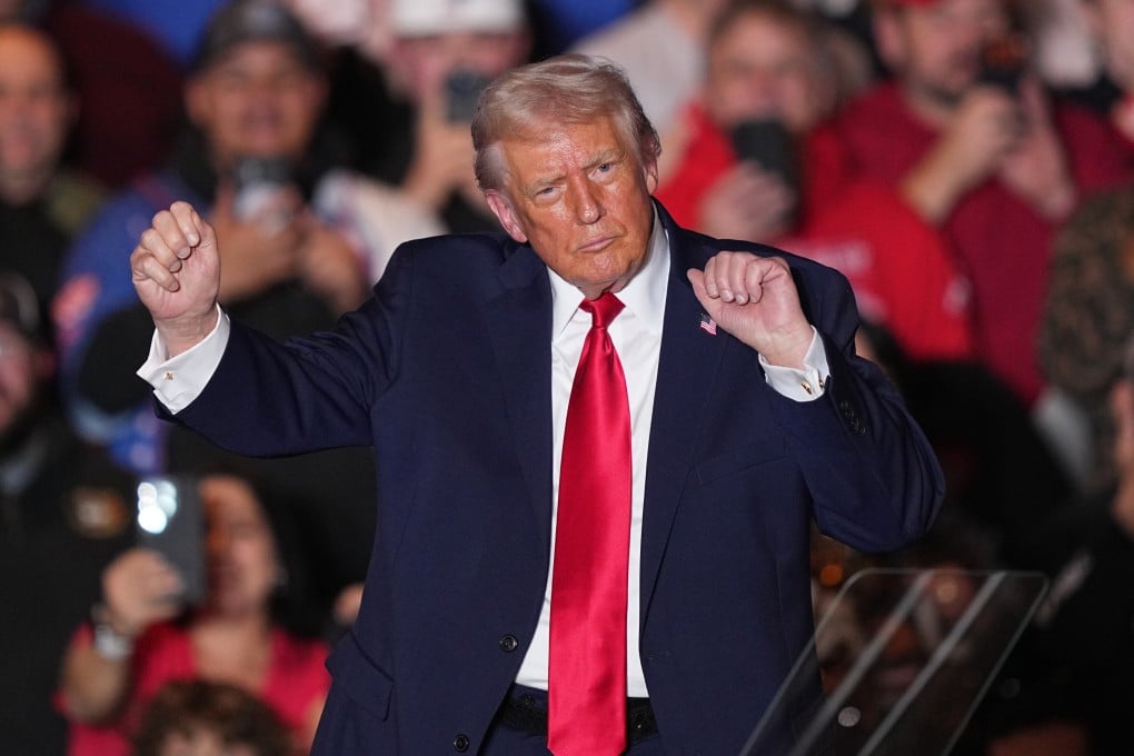 US President Donald Trump dances after speaking at a rally in Mount Pocono, Pennsylvania. Photo: AP
