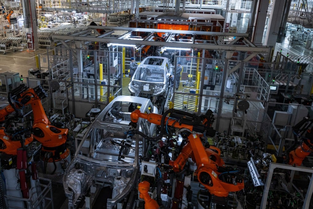 A view of Nio’s car assembly line in Hefei, Anhui province, China, April 22, 2025. Photo: EPA-EFE