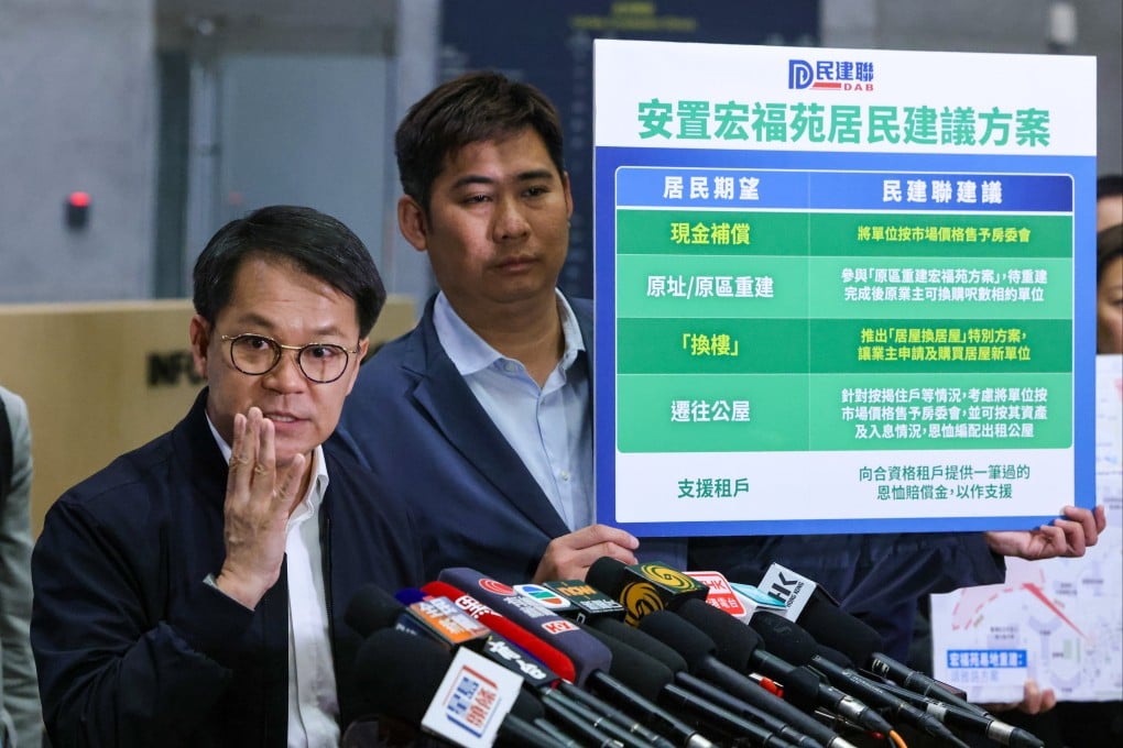 DAB chairman Gary Chan (left) and fellow party members submitted the proposals to the government on Wednesday. Photo: Nora Tam