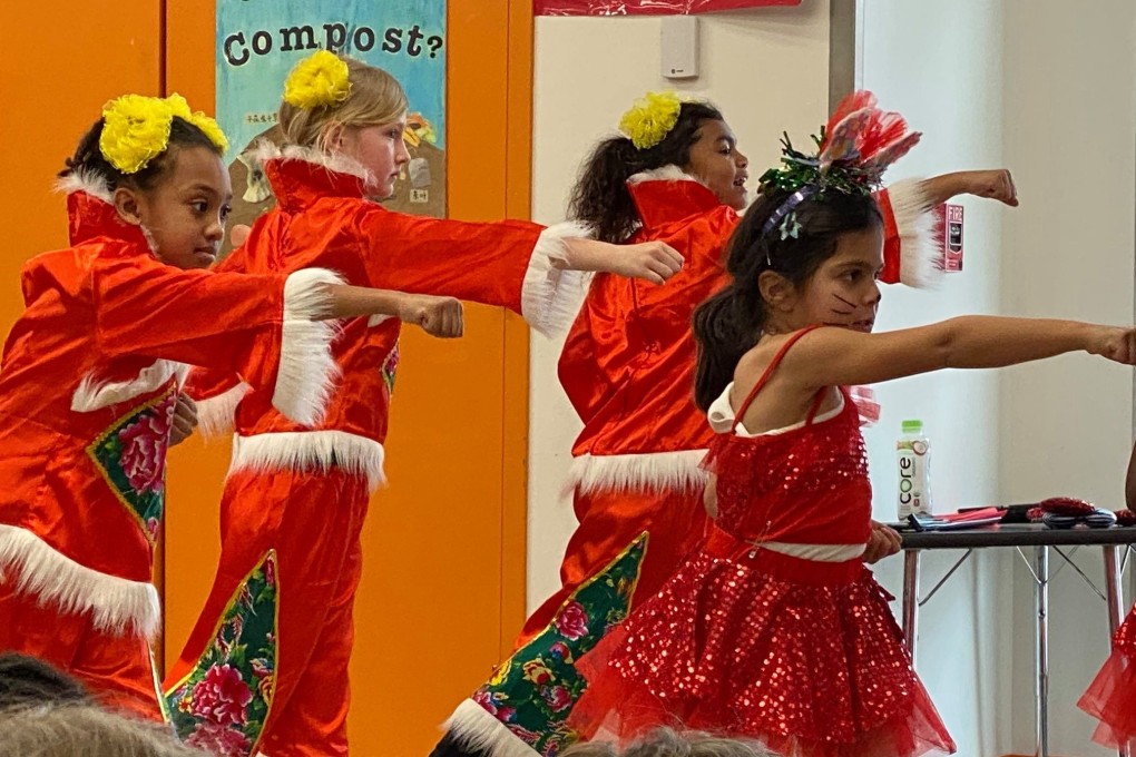 Students at Yu Ying Public Charter School in Washington perform a Chinese song and dance. The Congressional-Executive Commission on China’s annual report recommends introducing more Mandarin immersion programmes in the US. Photo: Yu Ying Public Charter School