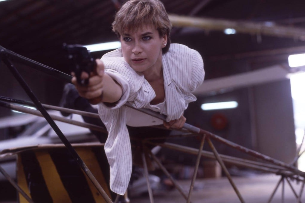 Cynthia Rothrock in a still from Righting Wrongs (1986), a Hong Kong action film directed by Corey Yuen Kwai that draws inspiration from violent US works like the vigilante movie Death Wish.