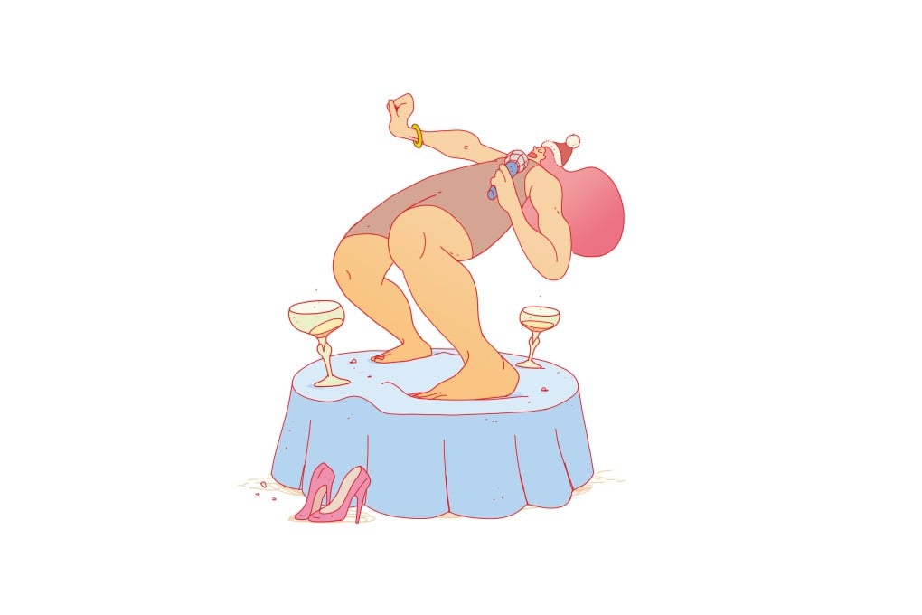 Remembering to remove your shoes at a Christmas gathering in Hong Kong is one thing; dancing on the table is quite another. Illustration: Silvia Celiberti