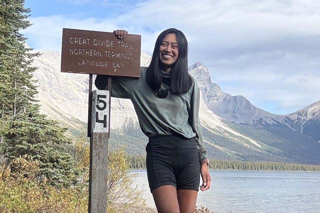 Jessica Guo quit her job to hike across America. Her trek ended on September 19, at the northern terminus of the Great Divide Trail, at the Kakwa Lake terminus marker for the 54th parallel in Kakwa Provincial Park in British Columbia, Canada. Photo: Jessica Guo