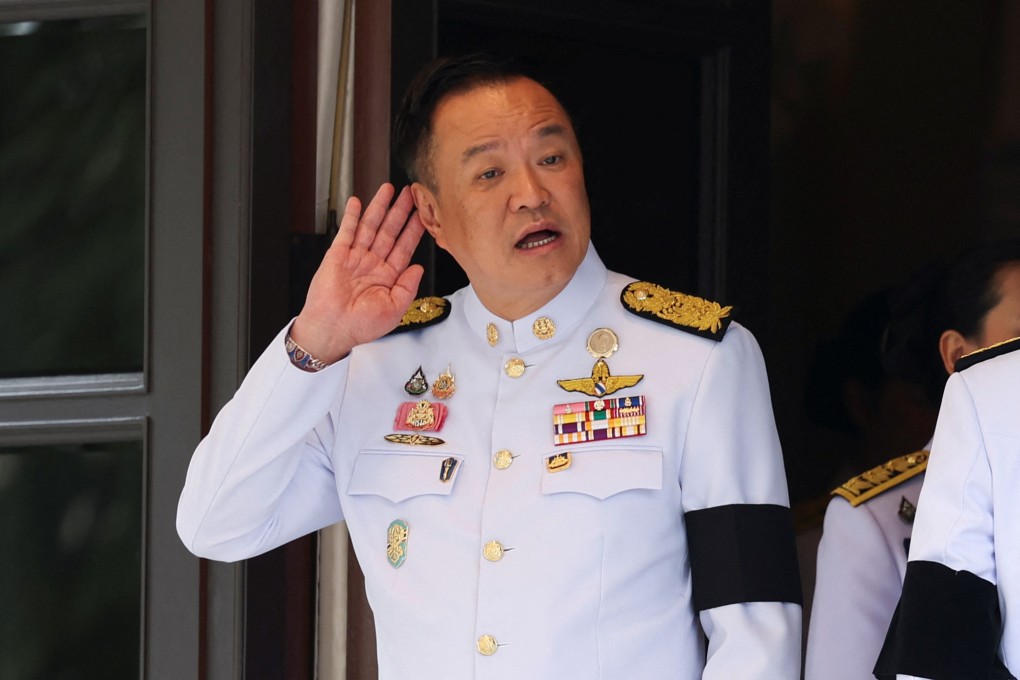 Thai Prime Minister Anutin Charnvirakul speaks to the media in Bangkok on Friday. Photo: Reuters