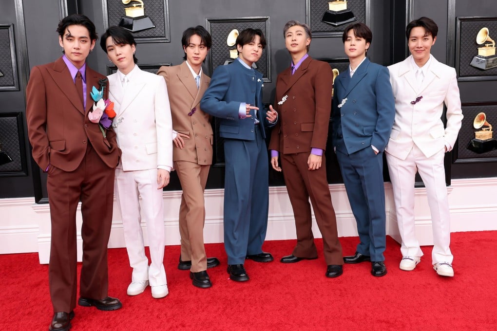 Members of K-pop act BTS attend the 2022 Grammy Awards in Las Vegas. Photo: TNS