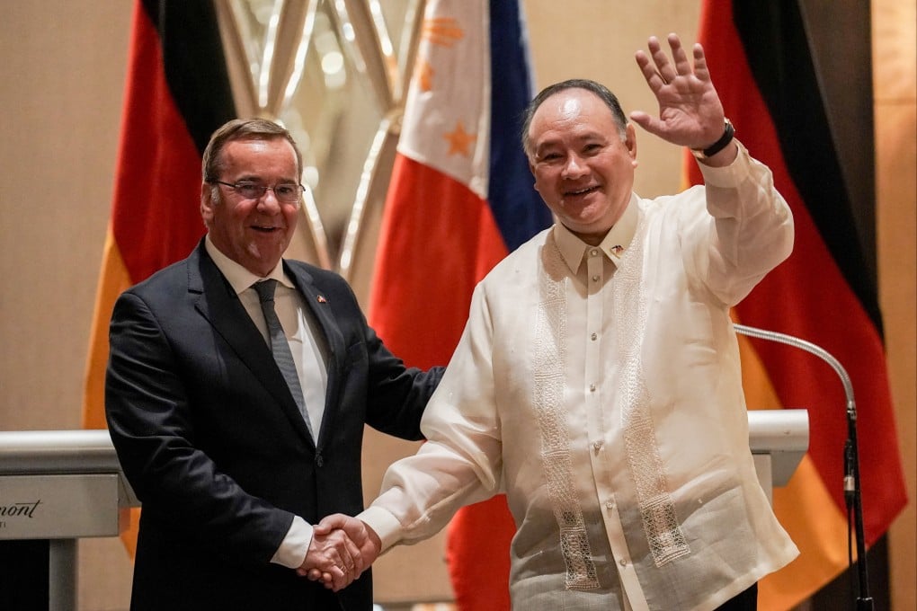 German Defence Minister Boris Pistorius (left) mets his Philippine counterpart Gilberto Teodoro Jnr in Manila last year to discuss defence cooperation. Photo: Reuters