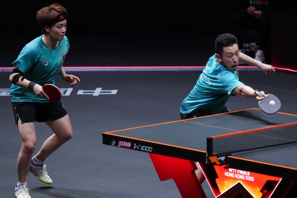 Hong Kong’s Doo Hoi-kem (left) and Wong Chun-ting gave China’s Olympic champions Wang Chuqin and Sun Yingsha a run for their money in the final mixed-doubles group match on Friday. Photo: Xinhua