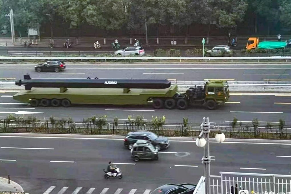 Chinese underwater drones featured at a military parade in Beijing in September, but the new models may be twice their size. Photo: Handout