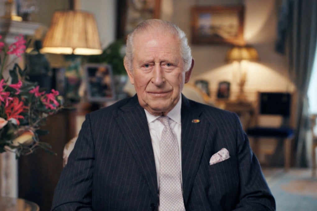 Britain’s King Charles speaks about his cancer recovery during a pre-recorded message filmed at Clarence House, London, and released on Friday. Photo: Bango Studios/PA Wire via Reuters
