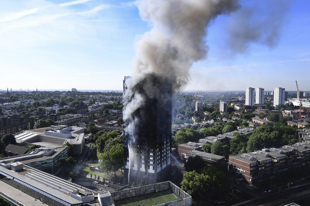 A general view of the Grenfell Tower apartment block fire on 14 June 2017, in which 72 people died. File photo: EPA-EFE