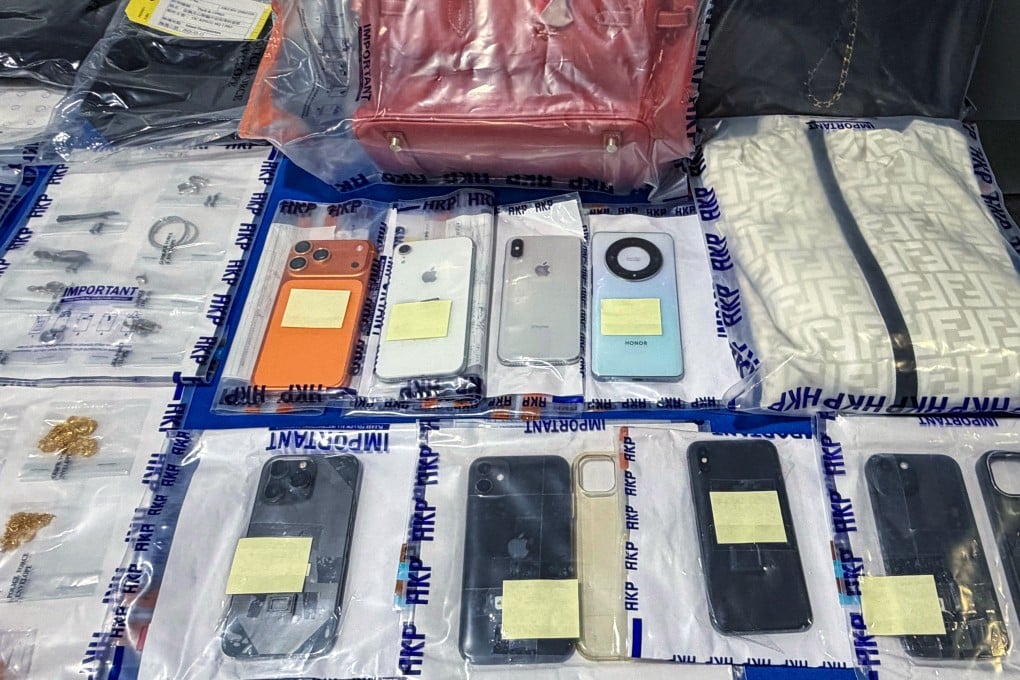 Evidence collected as part of the investigation is displayed at a police press event. Photo: Handout