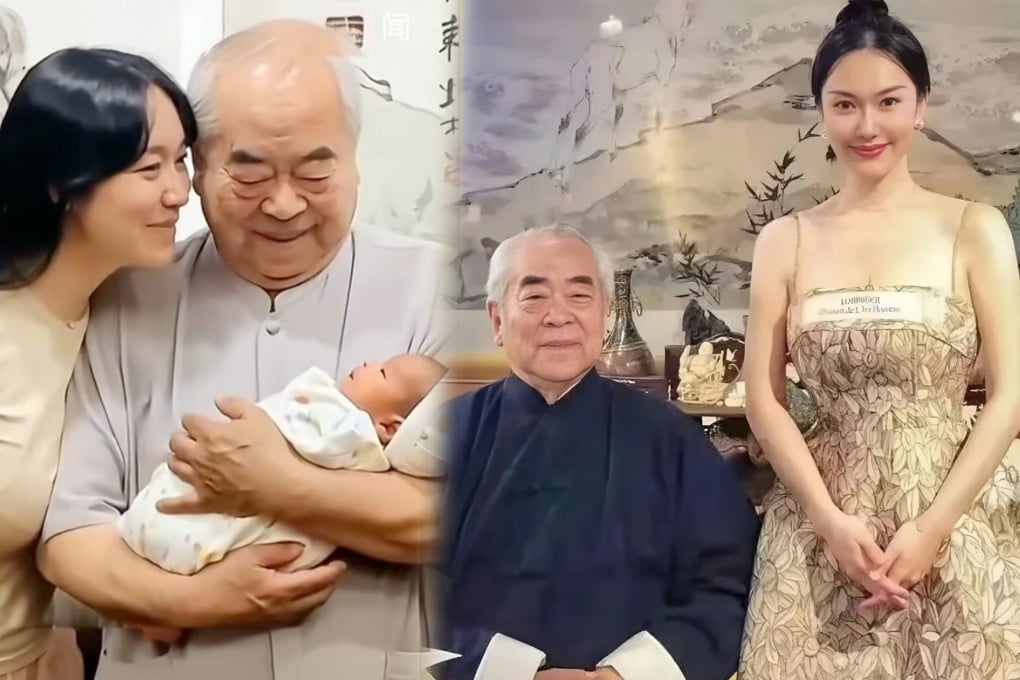 Renowned Chinese painter Fan Zeng, 87, recently announced the birth of his only son with his wife who is 50 years younger. Photo: SCMP composite/RedNote/Sohu