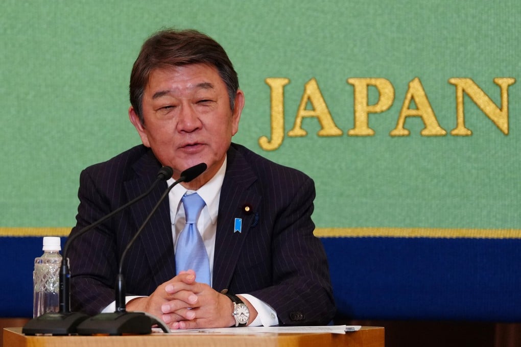 Japan’s Foreign Minister Toshimitsu Motegi has spelled out Japan’s position on Taiwan, but only in part. Photo: AFP