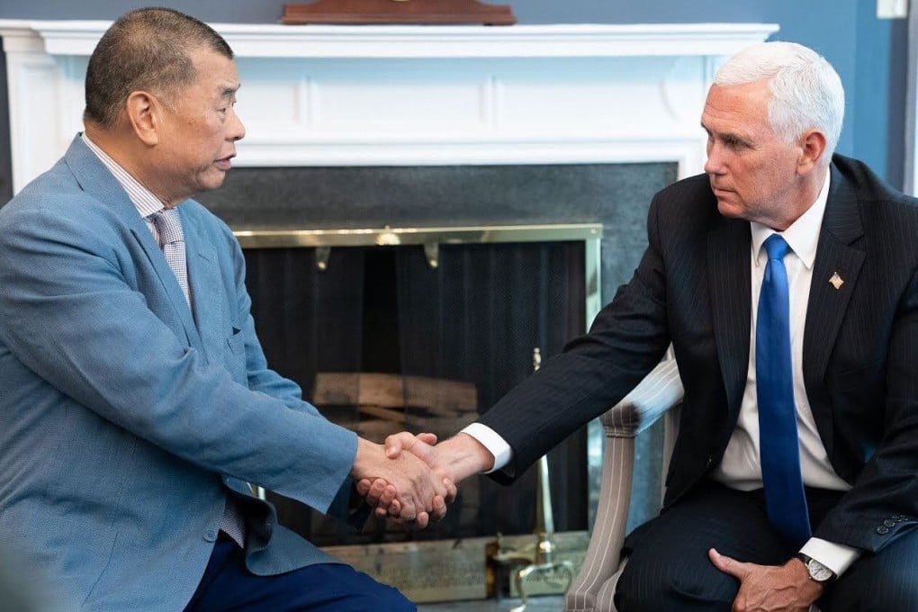 Jimmy Lai holds talks with then US vice-president Mike Pence in the White House in 2019. Photo: Handout